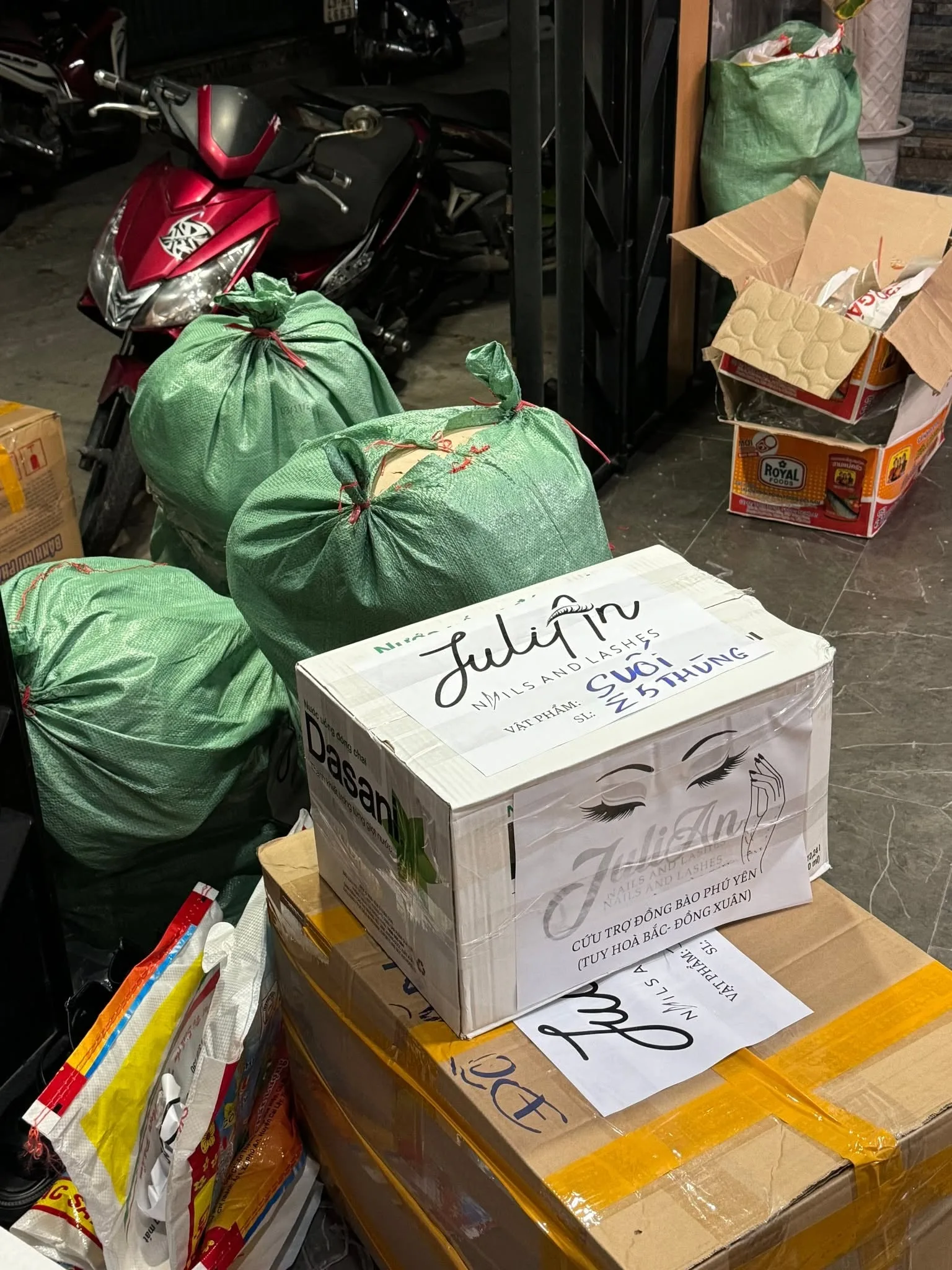 JuliAn charity supplies loaded for delivery